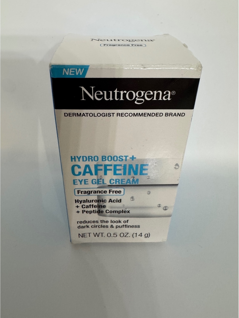 Neutrogena Hydro Boost+ Caffeine Eye Gel Cream Fragrance Free 0.5 oz